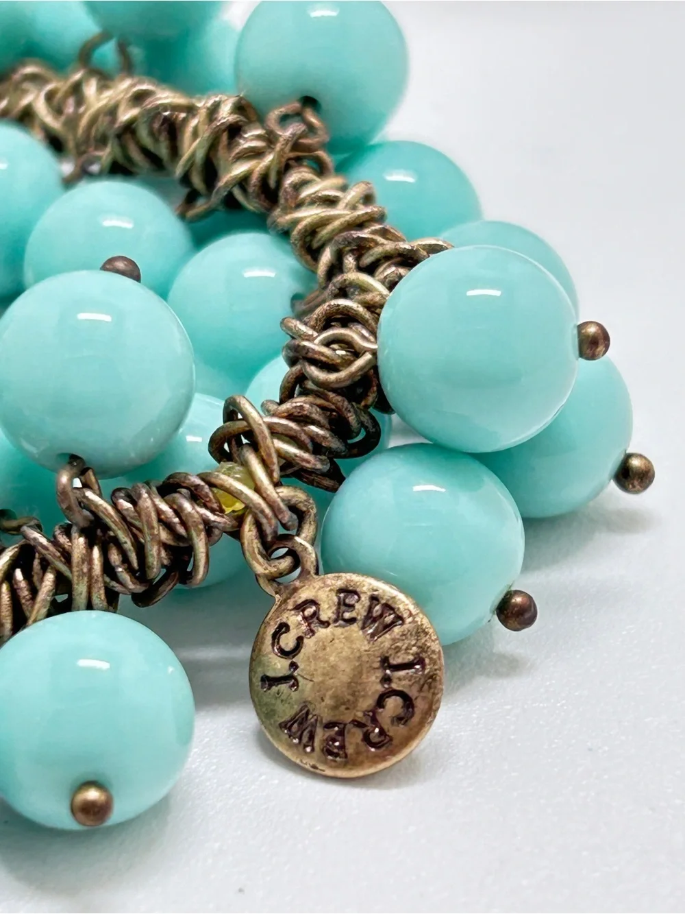 J. Crew, Turquoise, Aqua, cluster Beaded Bracelet, Stretch